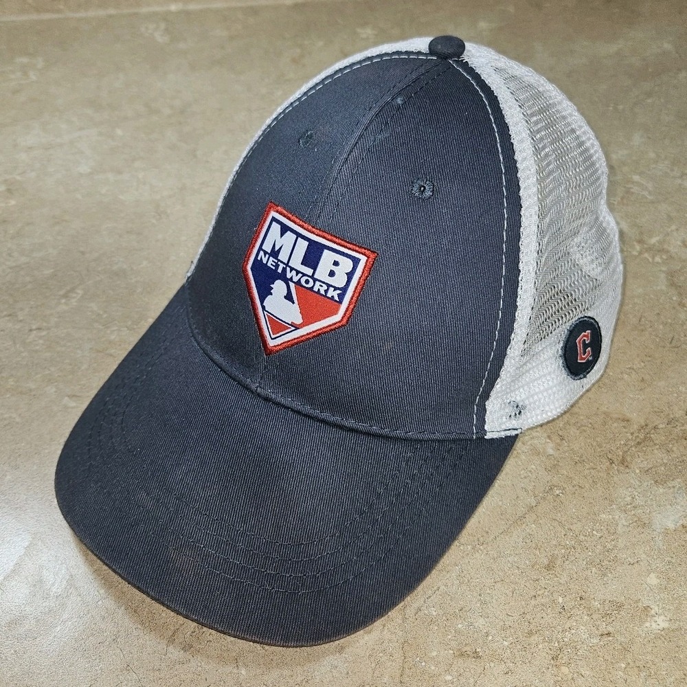 MLB NETWORK promotional Cleveland Guardians mesh trucker Snapback Hat NEW
